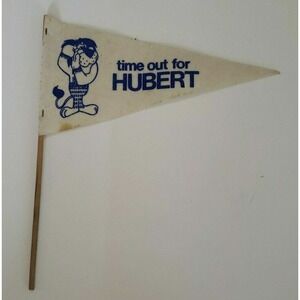 Vintage 1950/60's BMO Harris Bank Adverting "Time out for HUBERT" Lion pennant